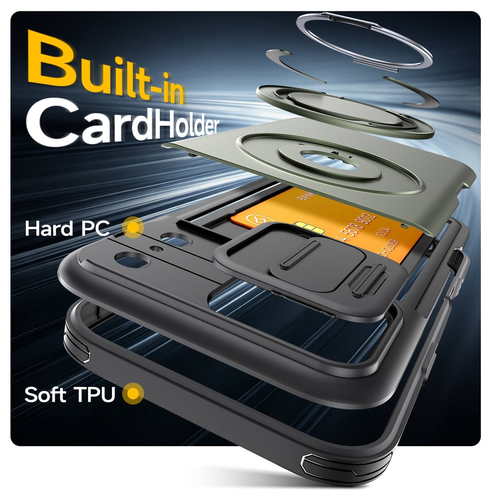 Built-in CardHolder  
Hard PC  
Soft TPU