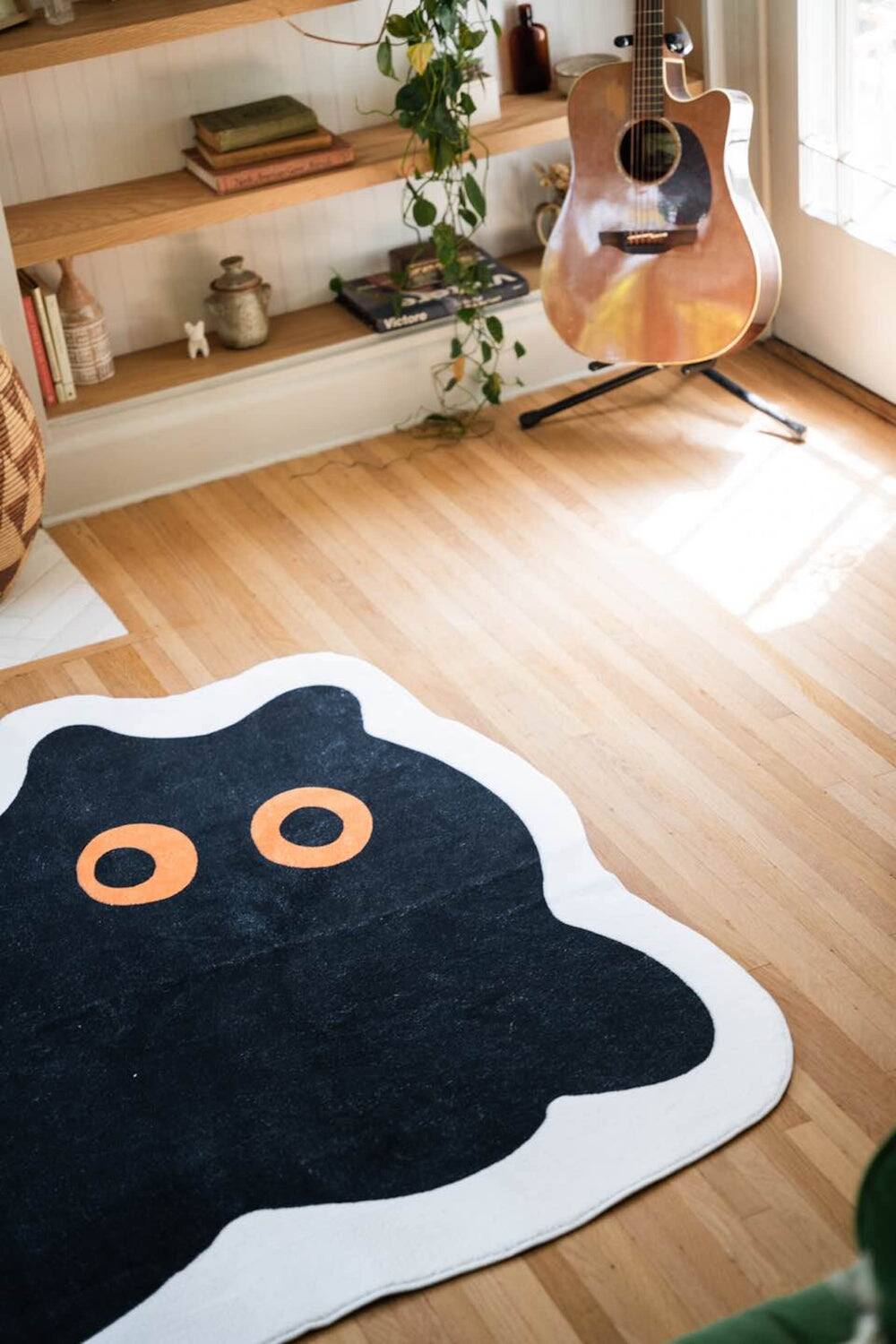 Angle. Lanyspace - Lany Space Cute Black Cat Rug - Multicolor.