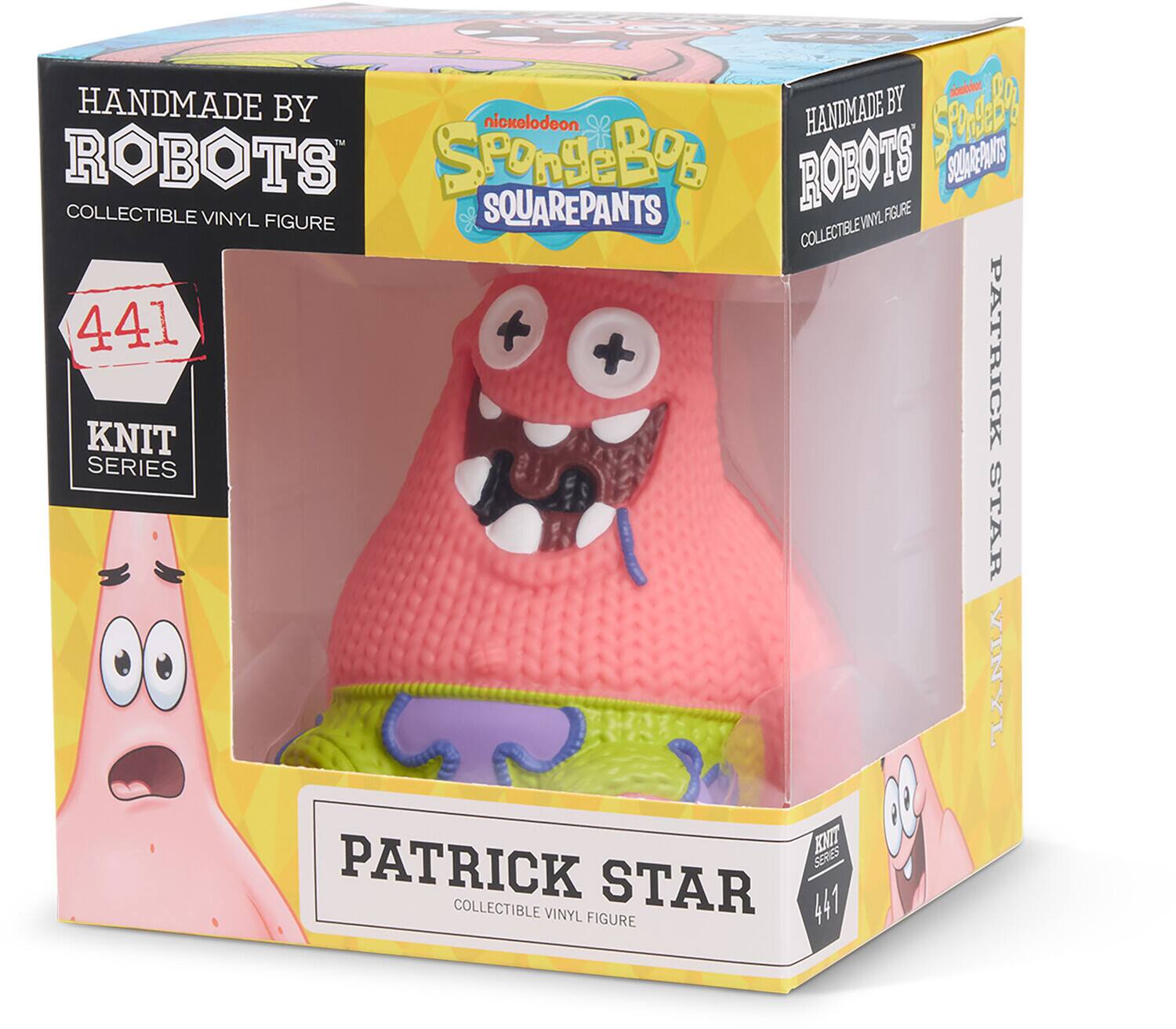 HANDMADE BY ROBOTS  
COLLECTIBLE VINYL FIGURE  
SpongeBob SQUAREPANTS  
PATRICK STAR  
KNIT SERIES  
441