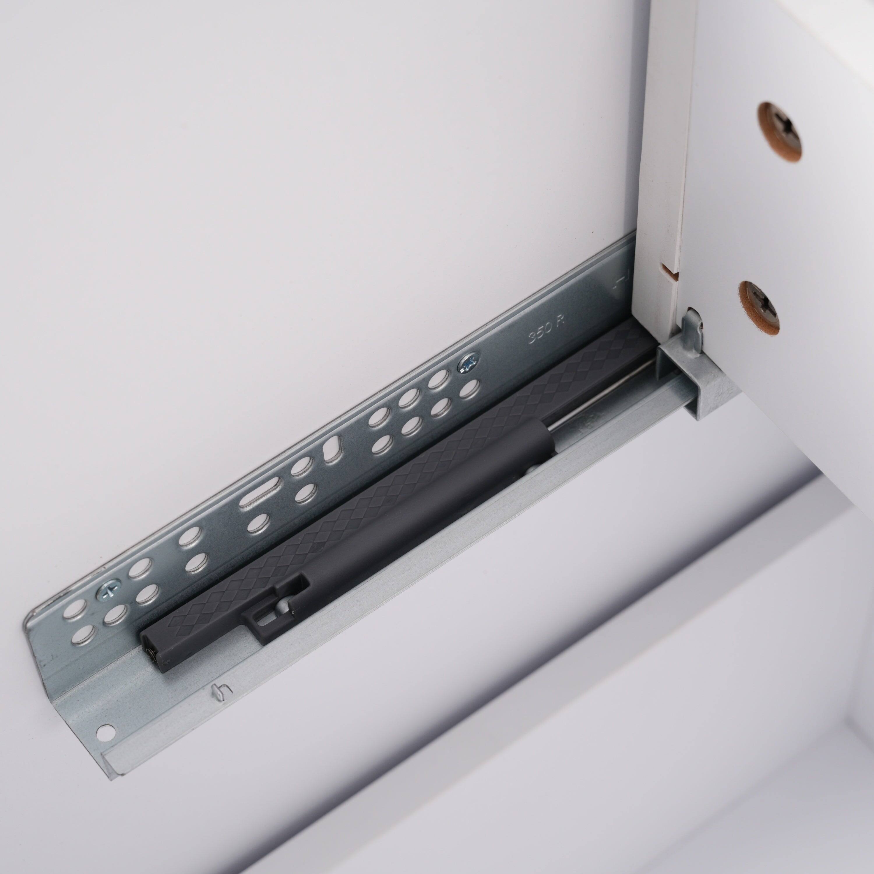 Alt View 6. Boyel Living - 30 Inch Bathroom Vanity with Ceramic Sink Full Extension Drawers Soft Close Fluted Design White - White.