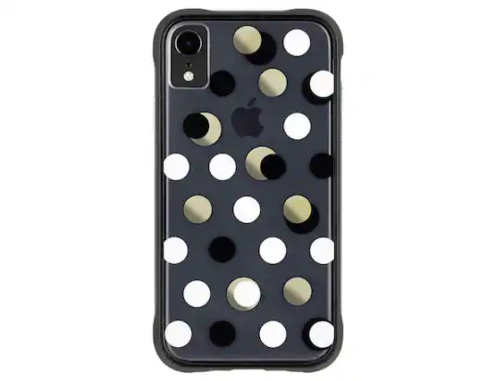 Front. Case-Mate - Case-Mate iPhone Xs Max Wallpapers Black Metallic Dot Case - Black Metallic Dot.