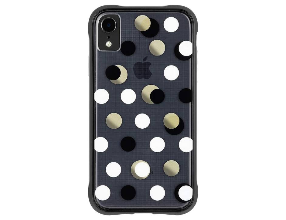 Front. Case-Mate - Case-Mate iPhone Xs Max Wallpapers Black Metallic Dot Case - Black Metallic Dot.