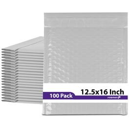 Fosmon - #6 Poly Bubble Mailer 12.5 x 16, Extra Wide Padded Shipping Envelopes, 12 x 15" Usable size - 100 Pack - White