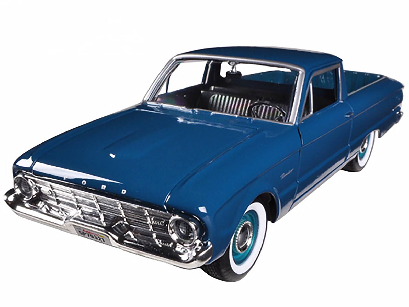 Alt View 1. Motormax - 1960 Ford Falcon Ranchero Pickup Blue 1/24 Diecast Model Car by Motormax.
