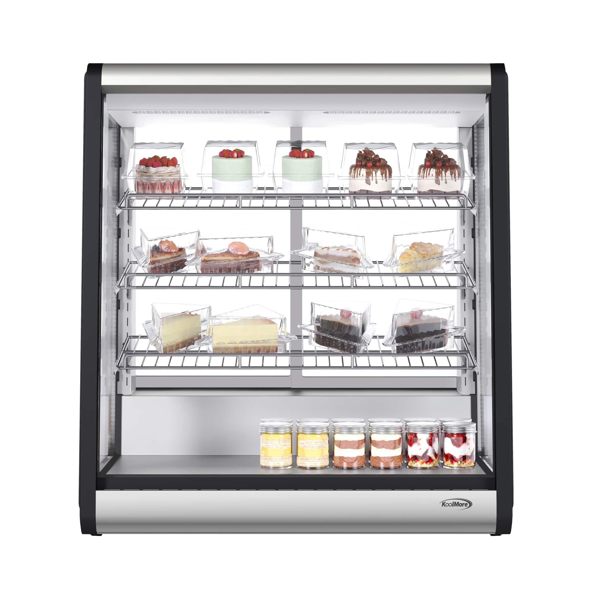 Koolmore - 31 in. 4-Tier Commercial Countertop Display Refrigerator in Stainless-Steel (CDC-69-SS) - Black