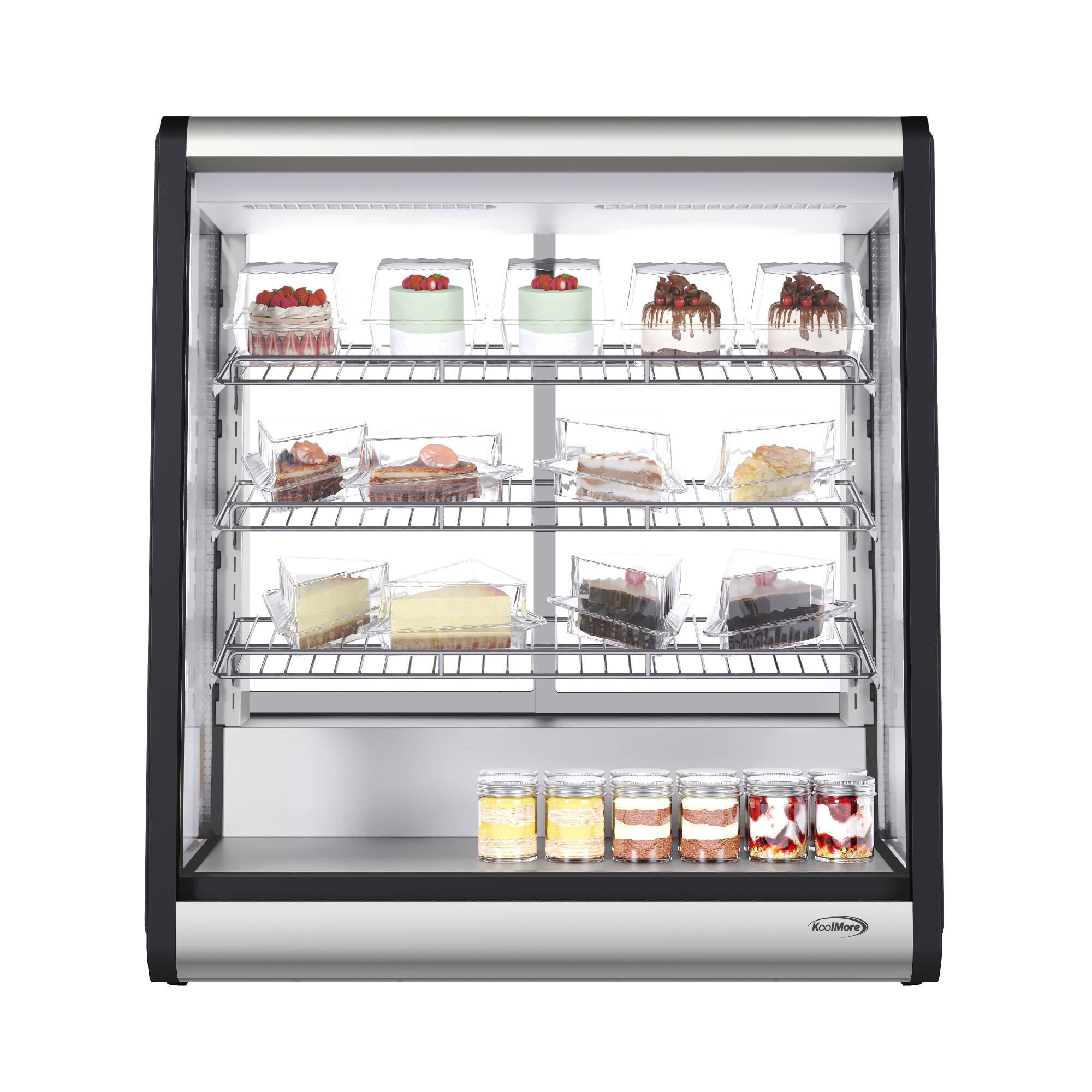 Front. Koolmore - 31 in. 4-Tier Commercial Countertop Display Refrigerator in Stainless-Steel (CDC-69-SS) - black.