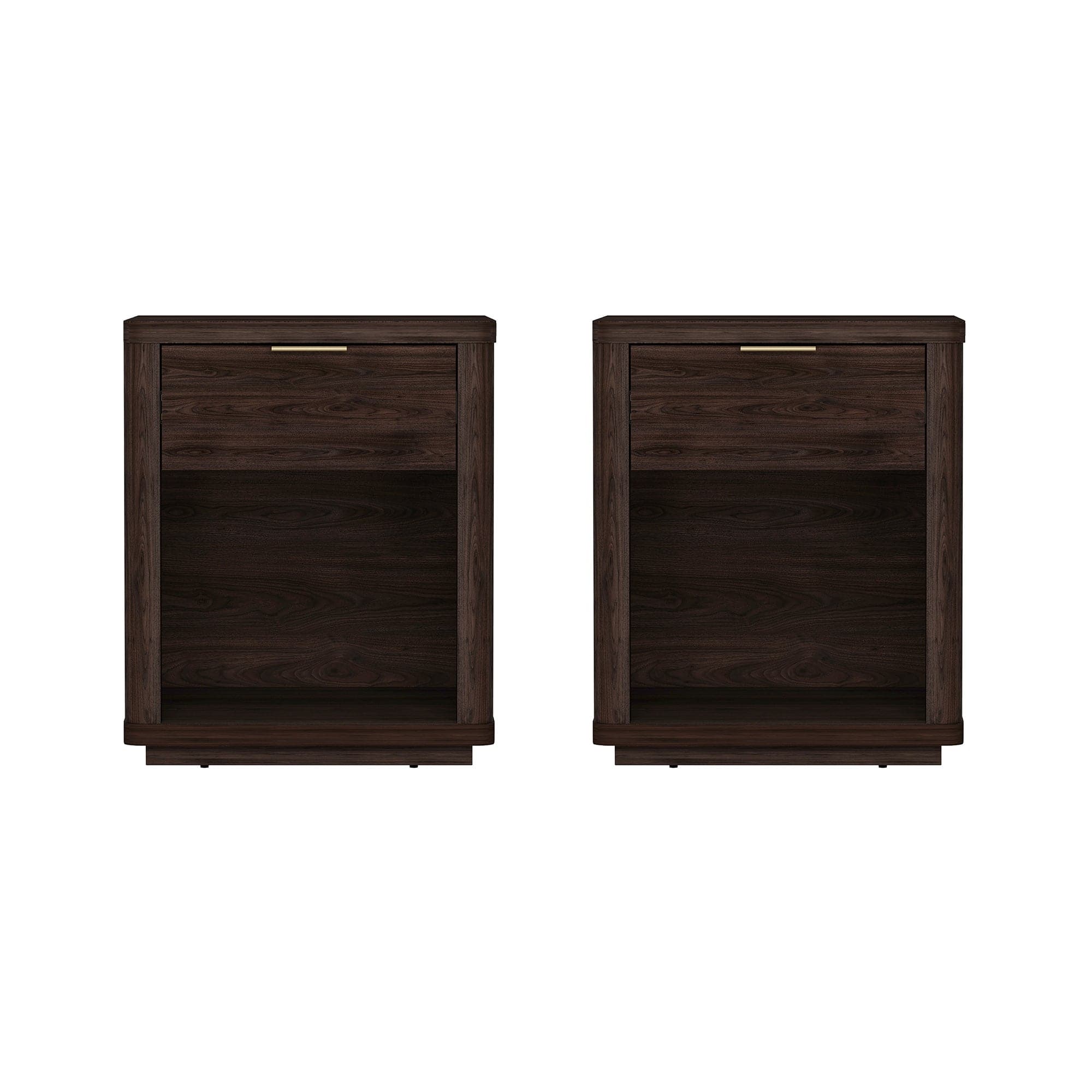 Manhattan Comfort - Evelyn Modern 20" Nightstand - Set of 2 - Brown
