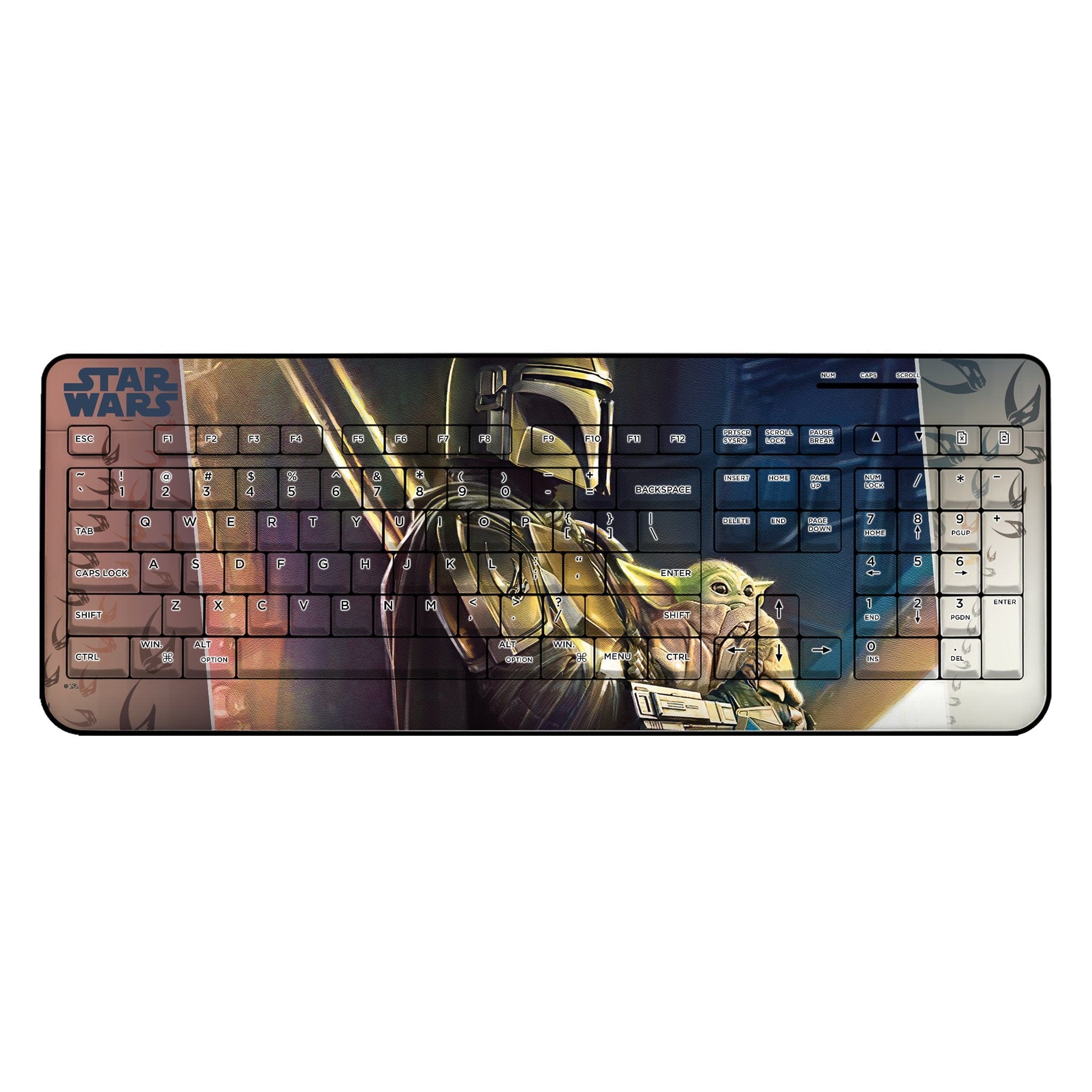 Keyscaper - Star Wars: The Mandalorian Portrait Wireless USB Keyboard - Din Djarin