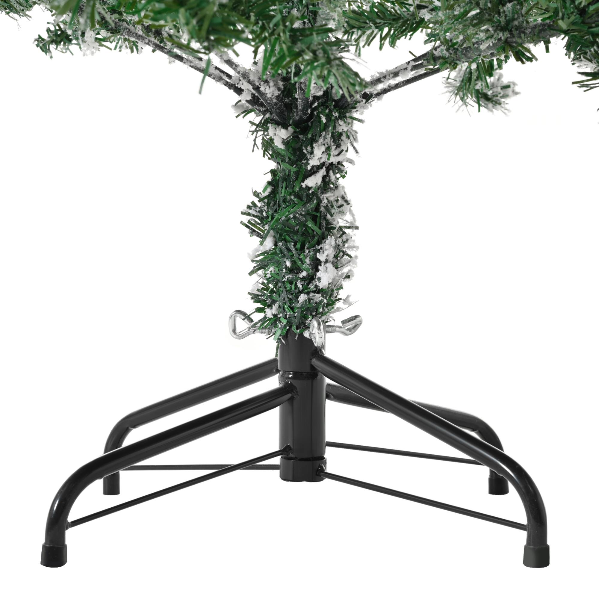 Alt View 3. ELEMENT ACE - 7-Foot Snow Flocked Artificial Christmas Tree with Realistic PE and PVC Mixed Branch Tips - White.