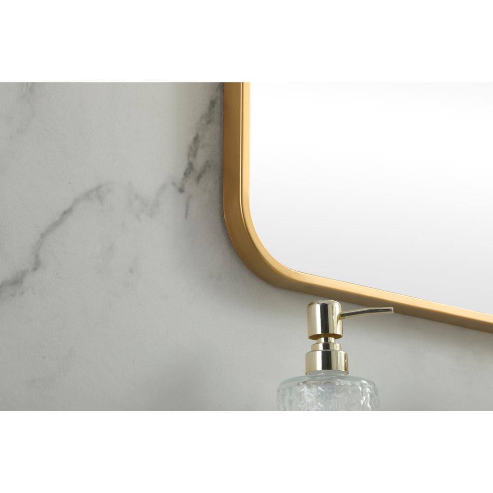 Alt View 3. Elegant Decor - Soft corner metal square mirror 24x24 inch in Brass - Brass.