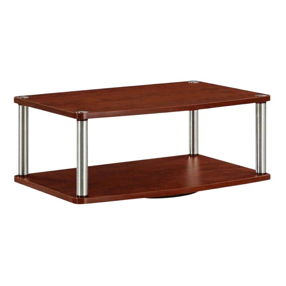 Alt View 3. FurniFact - 3-Tier TV Stand in Black for TVs Up to 37 Inches - Brown.