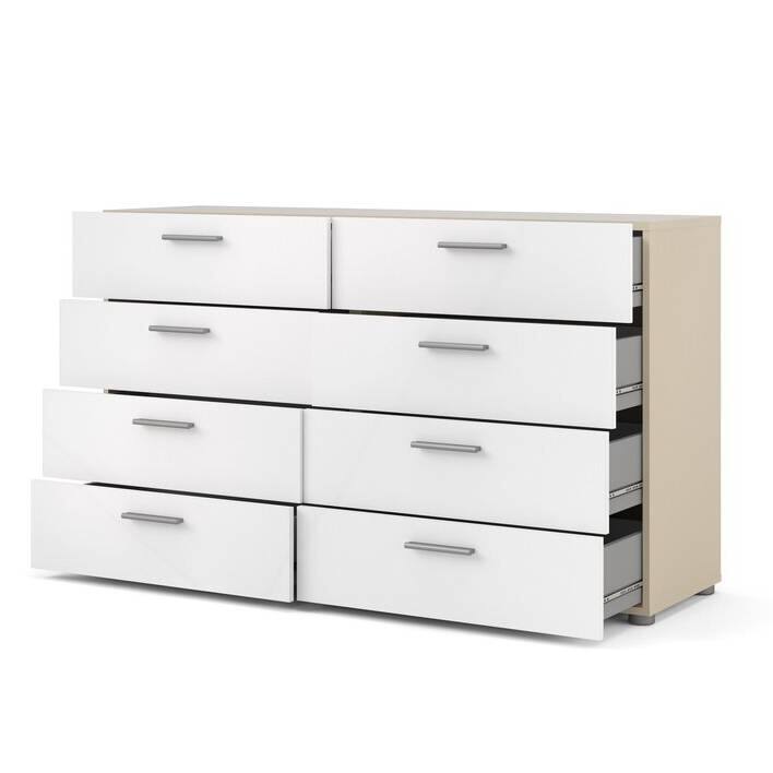 Alt View 1. Hivvago - Hivvago Modern Bedroom 8-Drawer Double Dresser with Sides and Top - White.