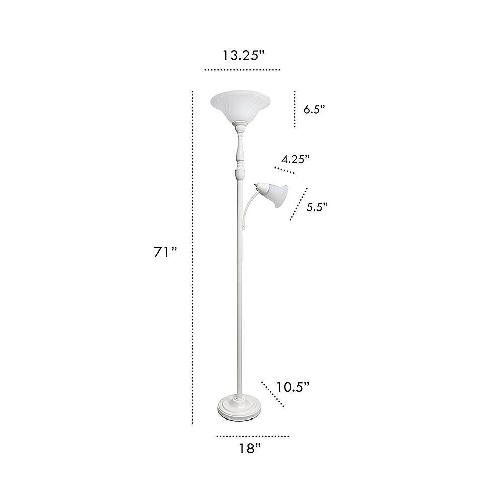 Elegant designs 2 light mother daughter floor lamp with white marble glass hotsell