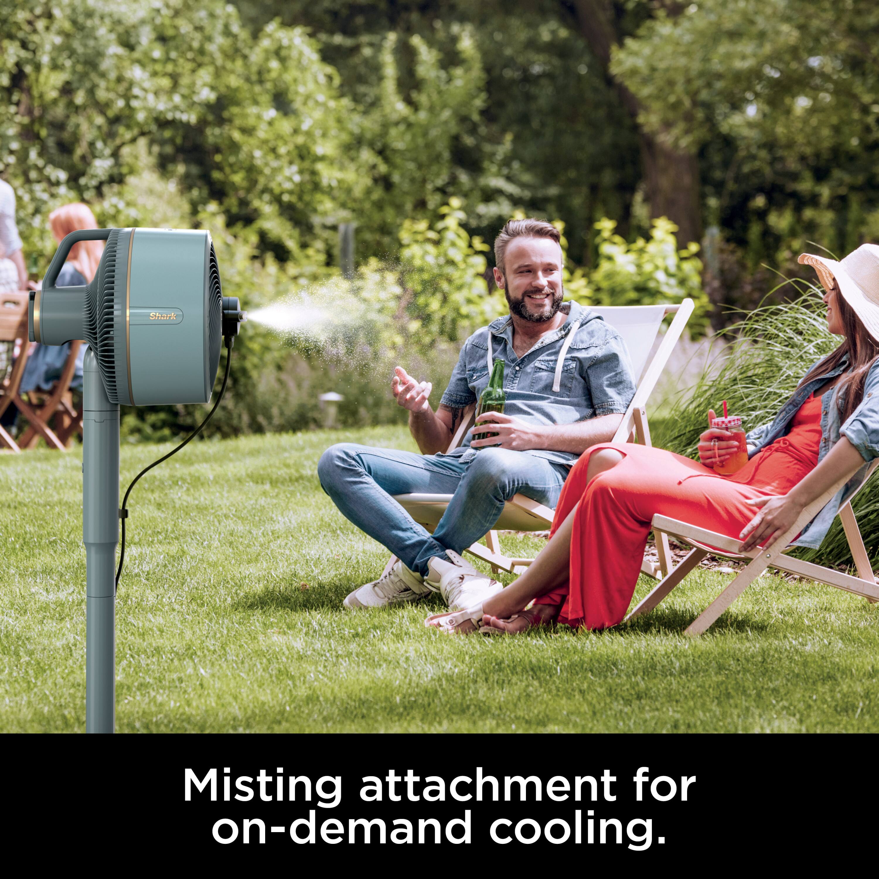 Misting attachment for on-demand cooling.