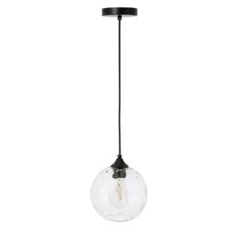 Living District - Cashel 1 light pendant - Black And Clear Glass
