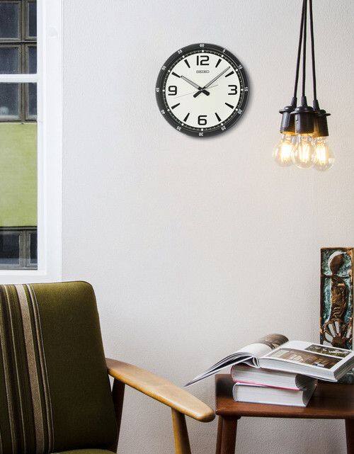 Angle. Seiko - Seiko 14" Shi Dial Wall Clock - Black Matte - Black Matte.