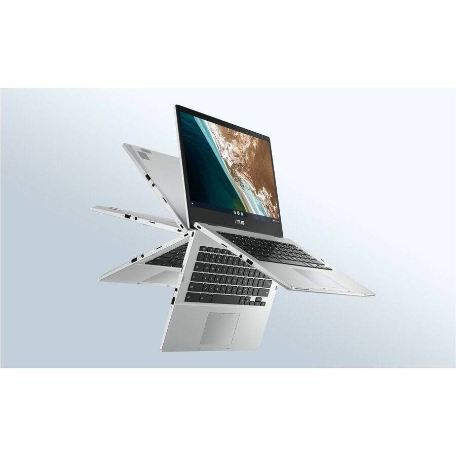 Alt View 7. ASUS - Asus Chromebook CX1 CX1400 CX1400FKA-GE84FT 14" Touchscreen Convertible 2 in 1 Chromebook - Full HD - Intel Celeron - Meteor Silver.