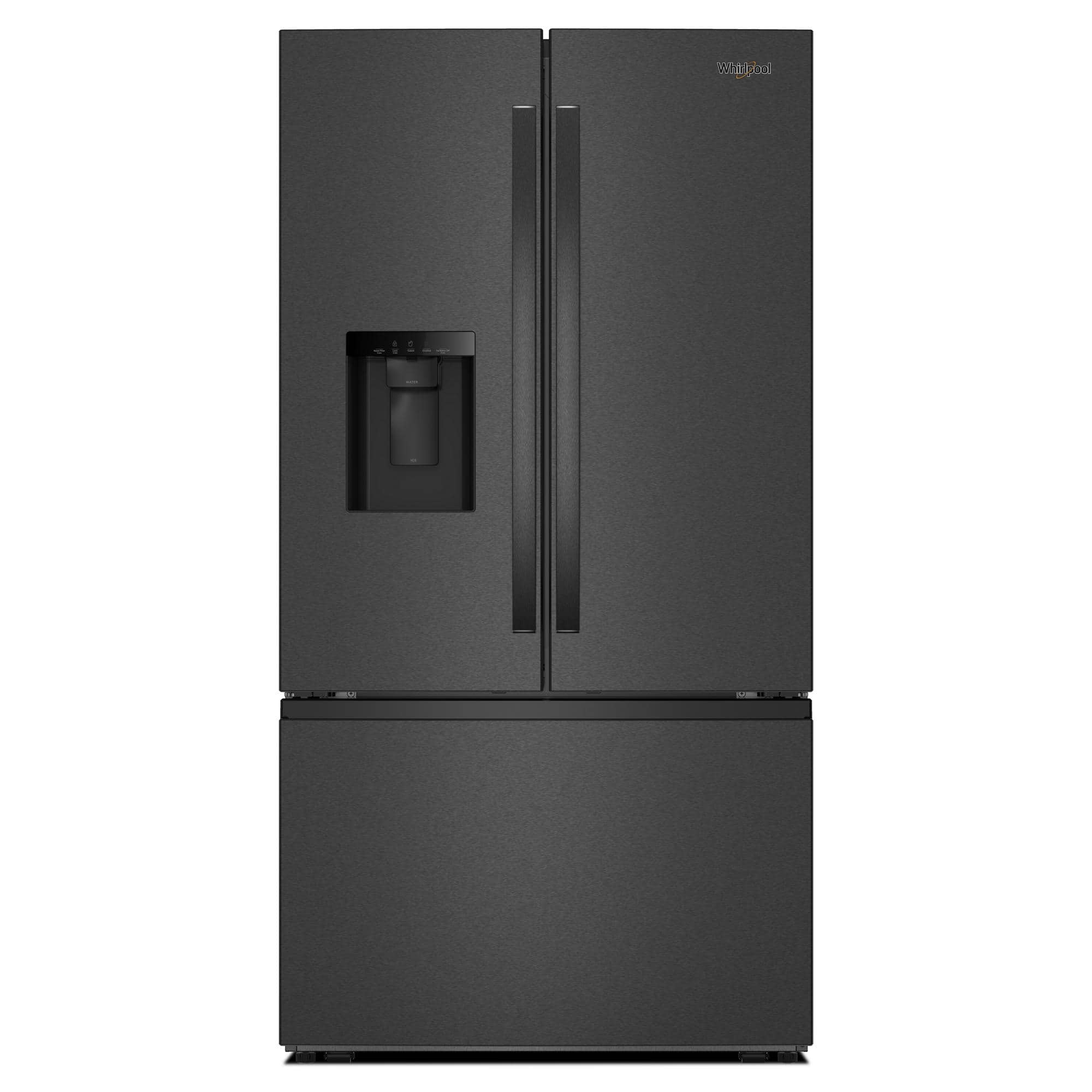 Whirlpool - 30 cu. ft. French Door Bottom Freezer Refrigerator with In-Door Water and Ice Maker - Black Stainless Steel - Front_Zoom