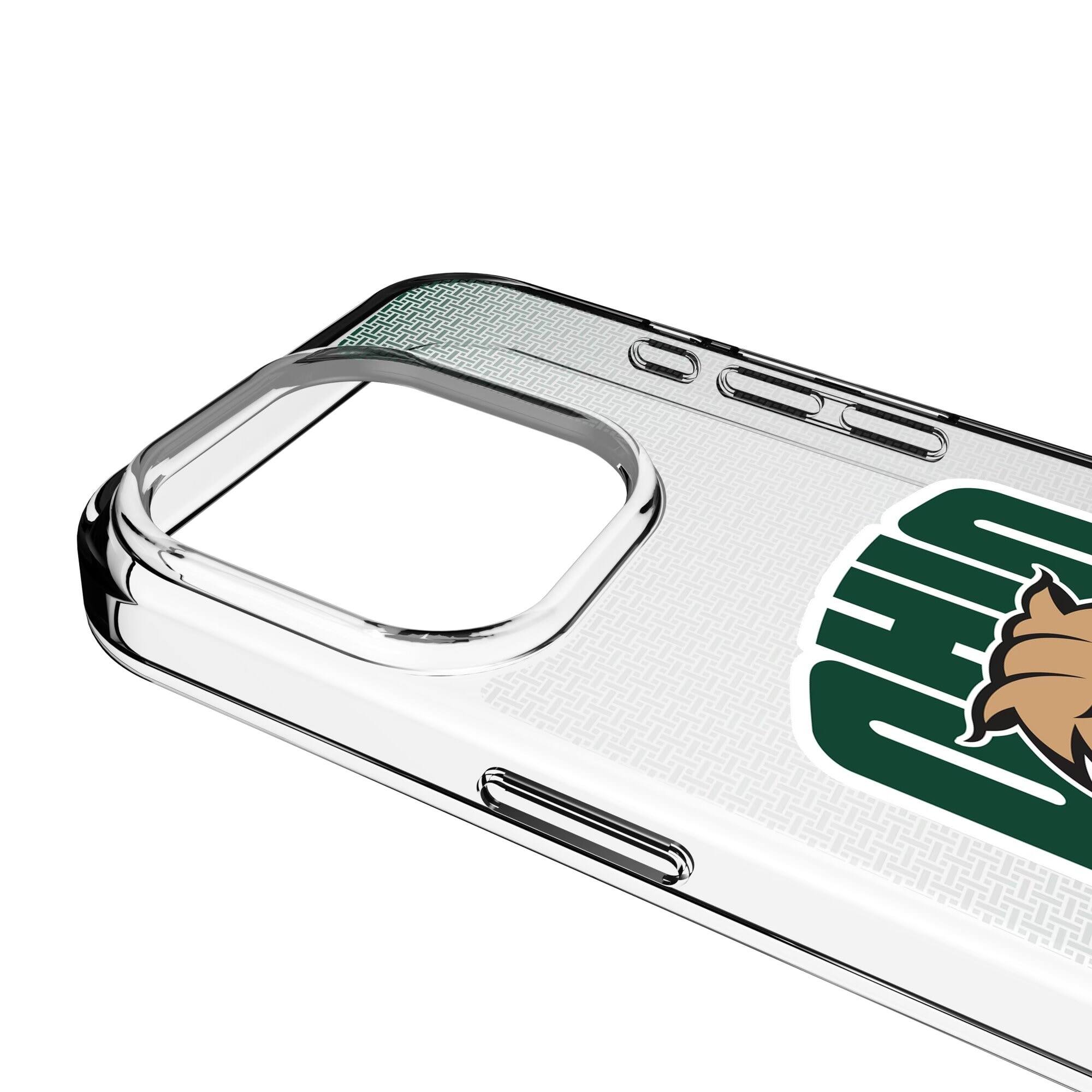 Alt View 2. Keyscaper - Ohio Bobcats Linen Logo iPhone Clear Case - 16 Pro Max - Multicolor.