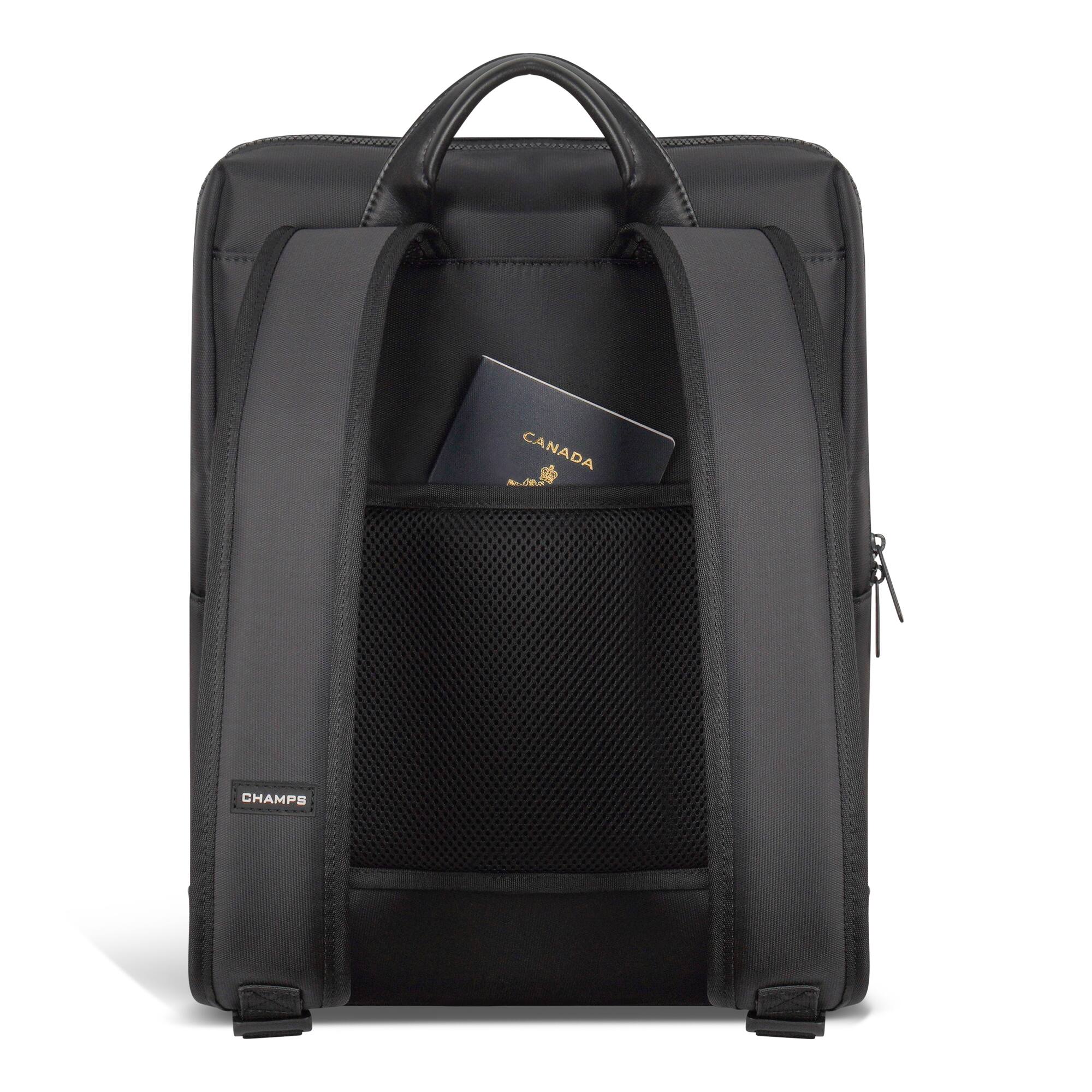 Champs Onyx Collection Modern Laptop Backpack Black TB-1007-BLACK