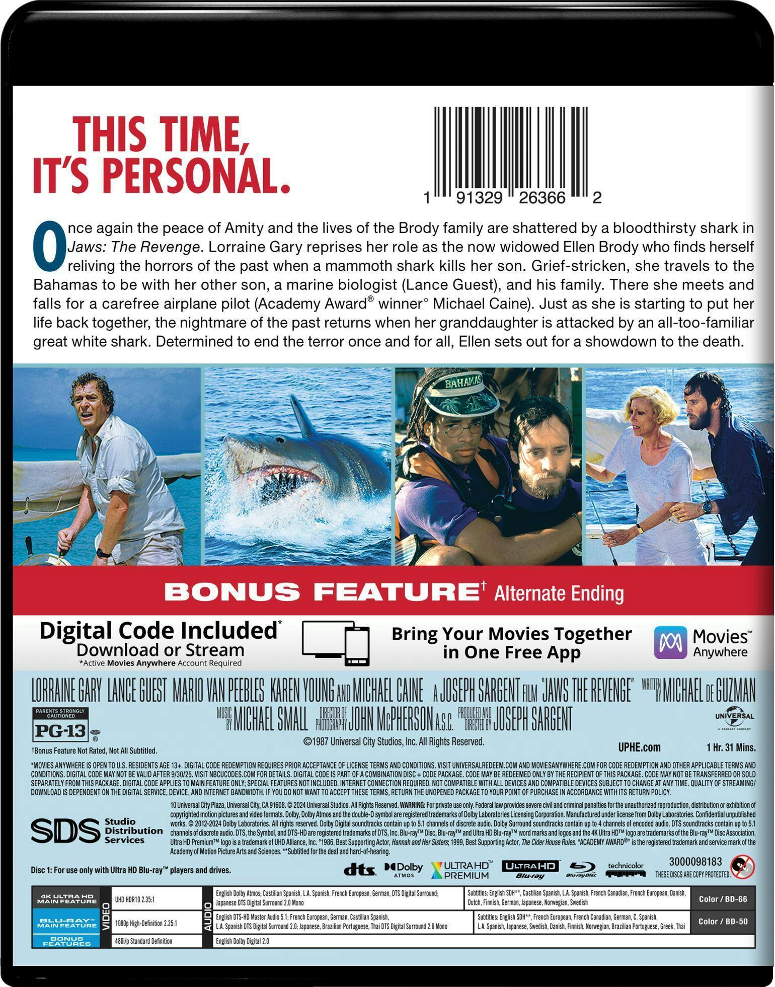 Back. Jaws: The Revenge   - 4K Blu-Ray.