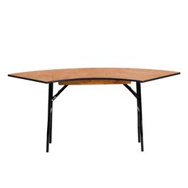 Flash Furniture - Ginny 5.5 ft. x 2 ft. Serpentine Wood Folding Banquet Table - Natural