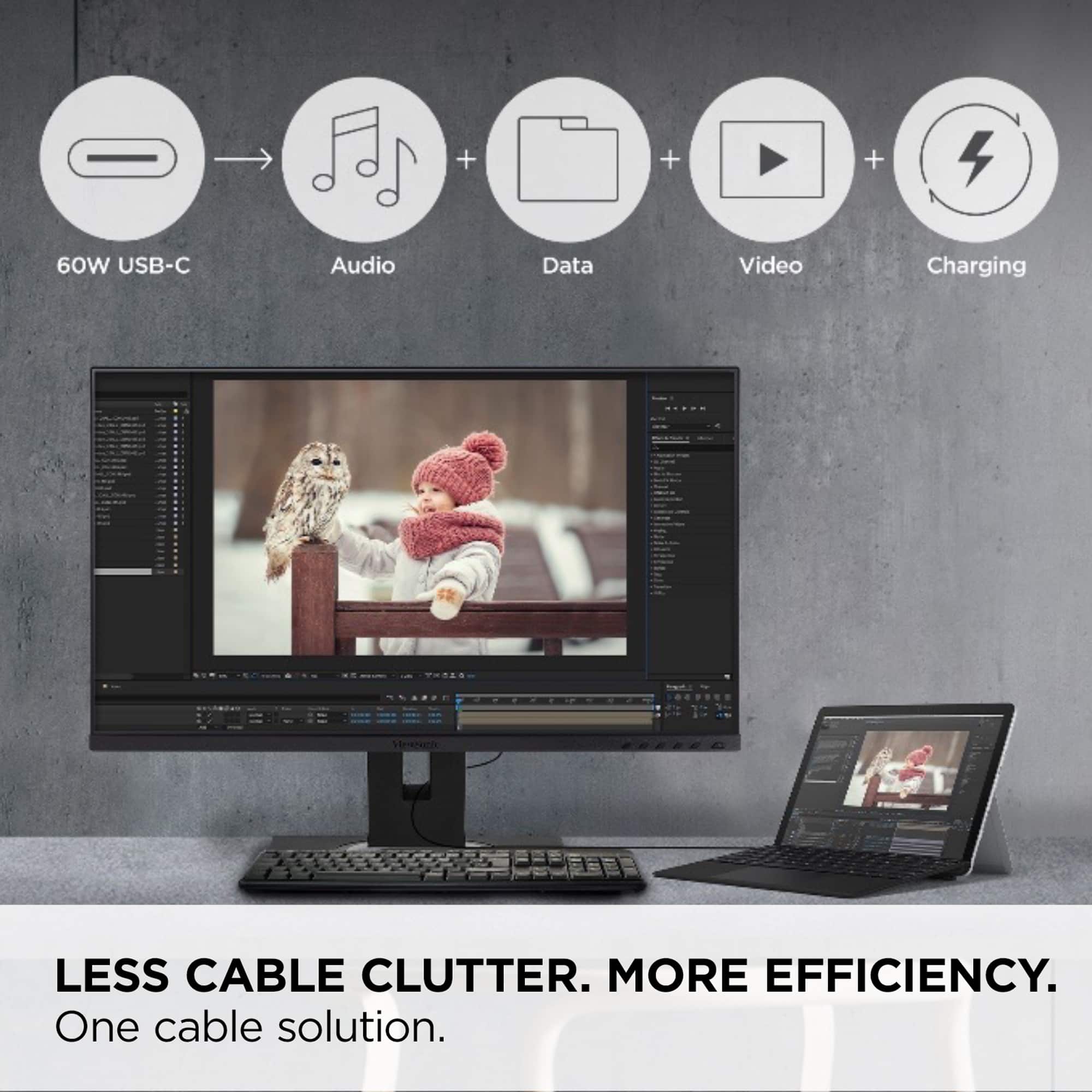 Less Cable Clutter. More Efficiency. One Cable Solution.