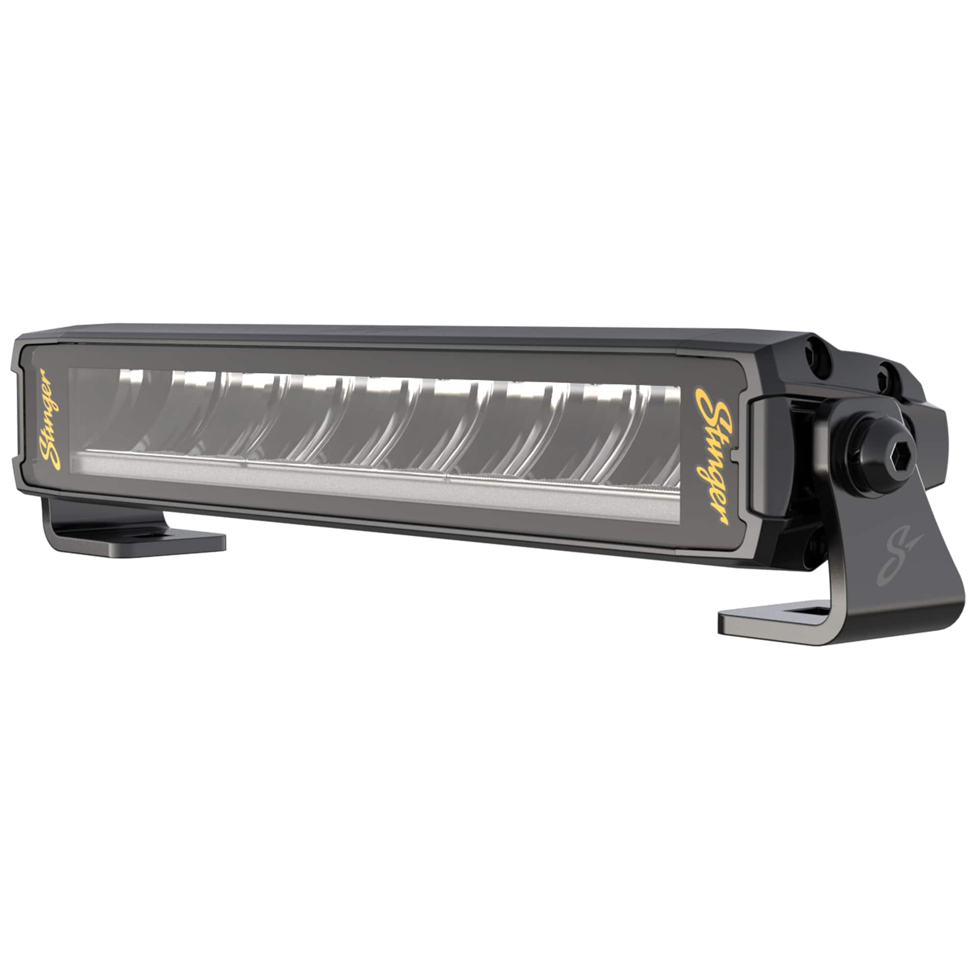 Stinger - HEXCORE 10” Universal Off-Road Straight LED Light Bar, Amber/White Flood Beam for Cars, Trucks, Jeeps, UTV, 4x4 Vehicles - Black