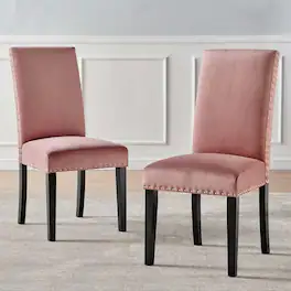 Parcel Performance Velvet Dining Side Chairs Set of 2 by Modway - Dusty Rose