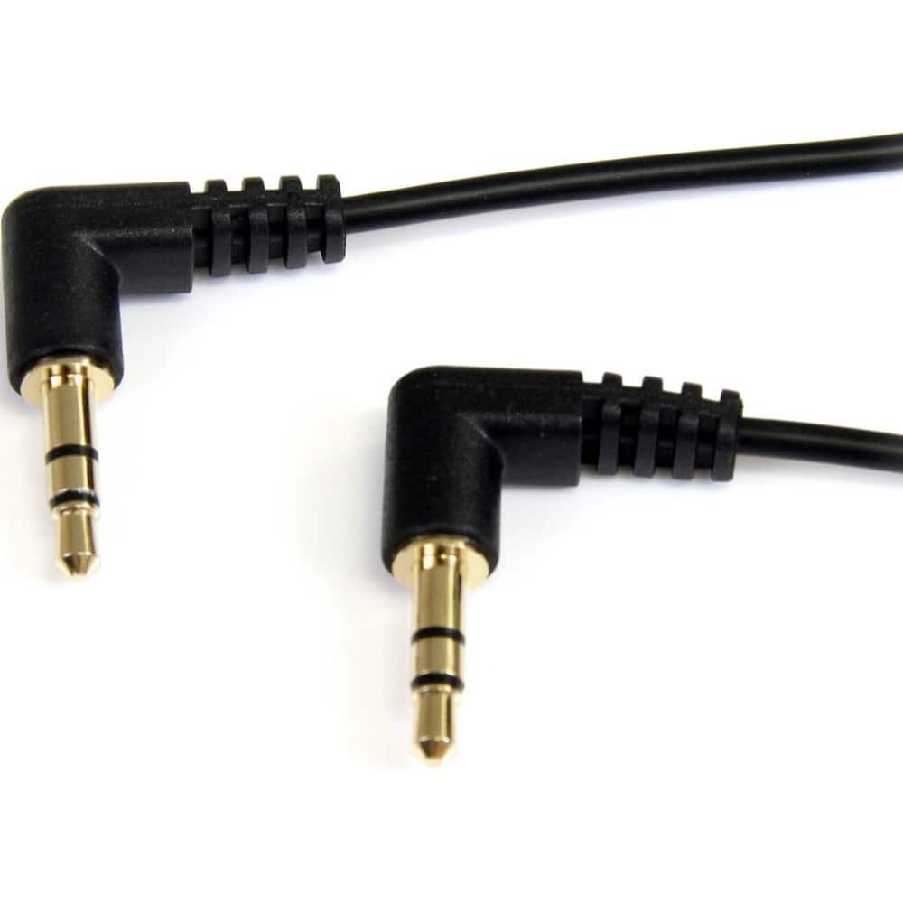 StarTech.com - 1 ft Slim 3.5mm Right Angle Stereo Audio Cable - M/M