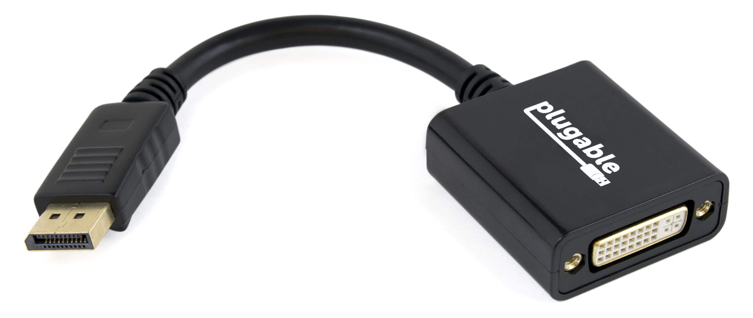Plugable - Monitor Adapter - DisplayPort to DVI (1080p @ 60Hz), Driverless - Black