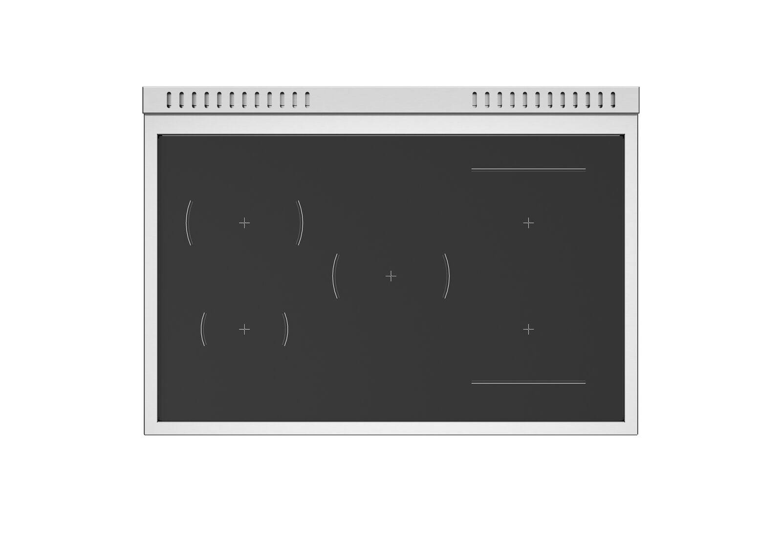 Angle. Bertazzoni - 36" Heritage Series Induction Range - Avorio/Gold - Ivory.