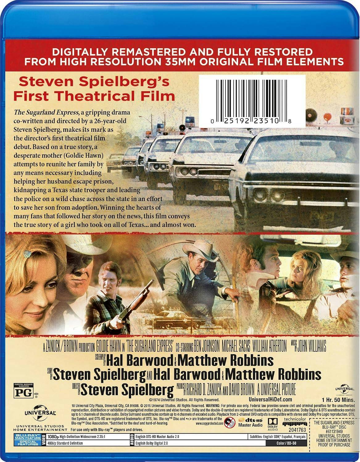 Back. The Sugarland Express [Blu-ray].