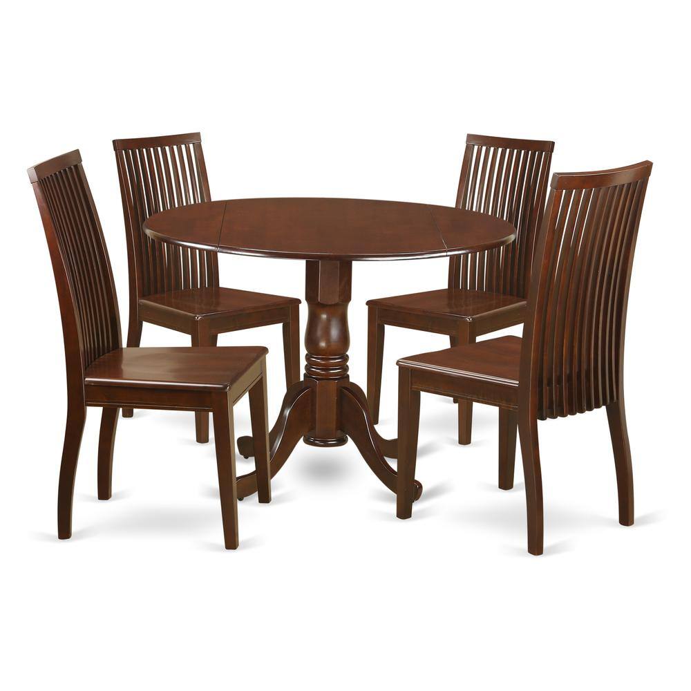 Back. East West Furniture - Dining Room Set Mahogany - Brown.