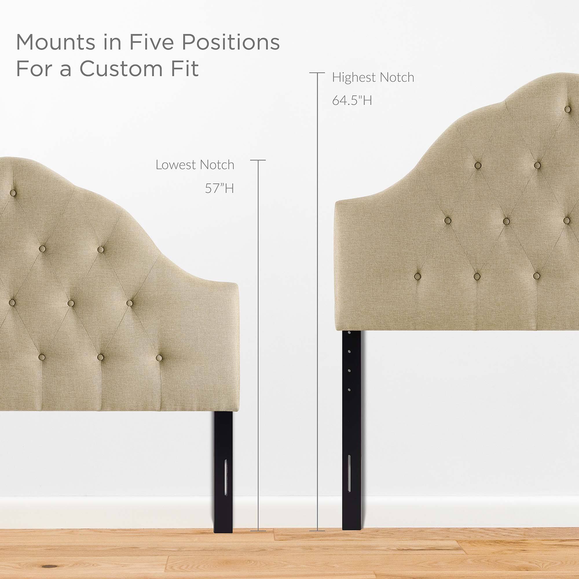 Mounts in Five Positions For a Custom Fit

Highest Notch 64.5"H

Lowest Notch 57"H