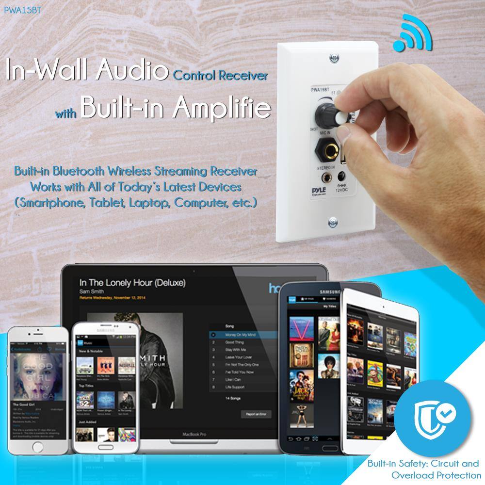 PWA15BT

In-Wall Audio Control Receiver with Built-in Amplifier

Built-in Bluetooth Wireless Streaming Receiver Works with All of Today's Latest Devices (Smartphone, Tablet, Laptop, Computer, etc.)

In The Lonely Hour (Deluxe)  
Sam Smith  
Released November 12, 2014

Built-in Safety: Circuit and Overload Protection