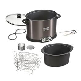 Weston - 2-in-1 XL Indoor Smoker & 10-Quart Slow Cooker - Stainless Steel
