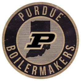 Fan Creations - Purdue Boilermakers 12'' x 12'' State Circle Sign - Multicolor