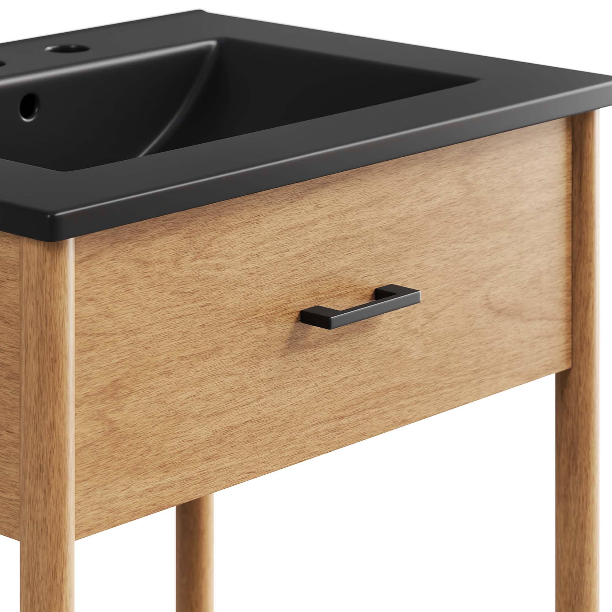 Alt View 5. Modway - Zaire Bathroom Vanity Basin Included by Modway - Natural Black.