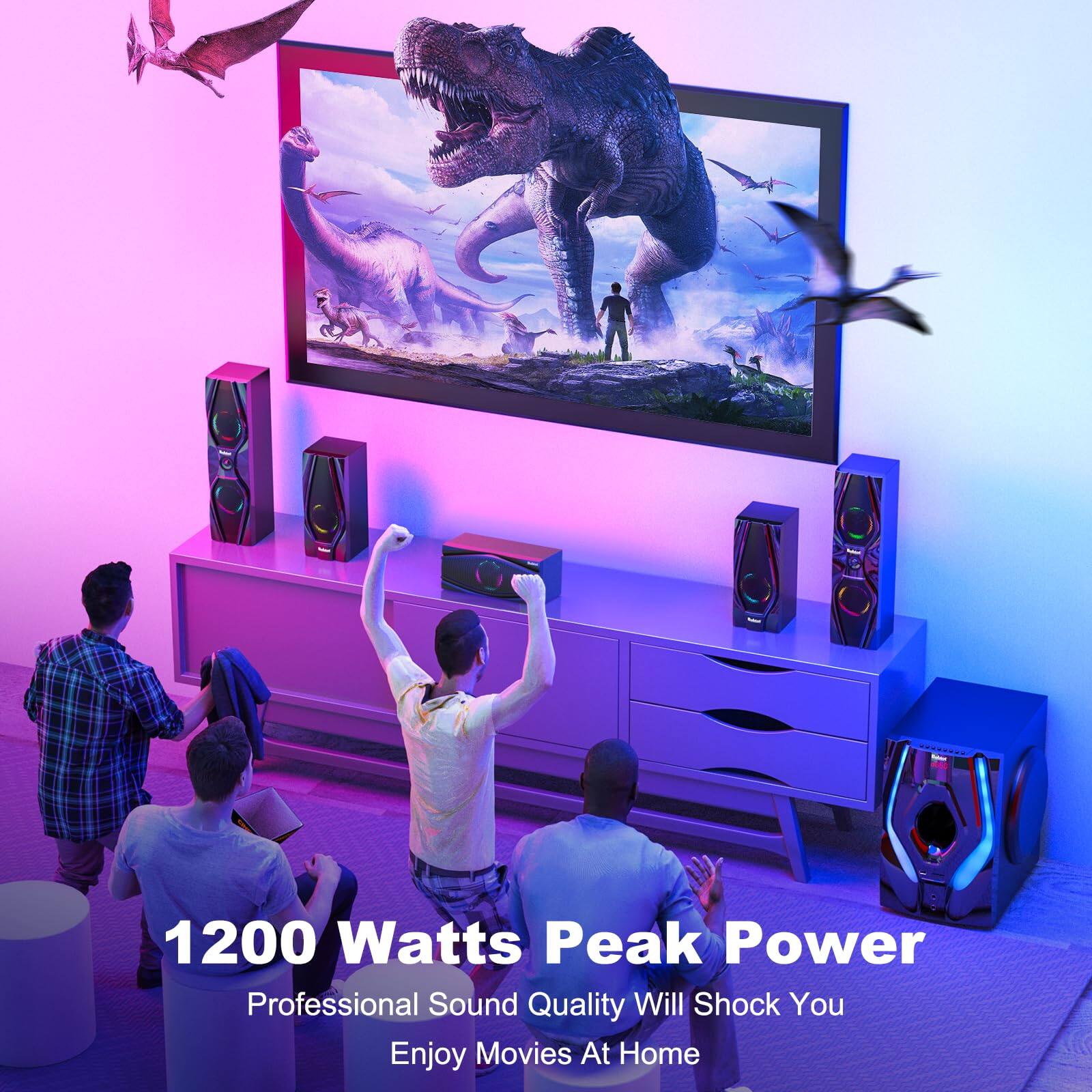1200 Watts Peak Power  
Professional Sound Quality Will Shock You  
Enjoy Movies At Home