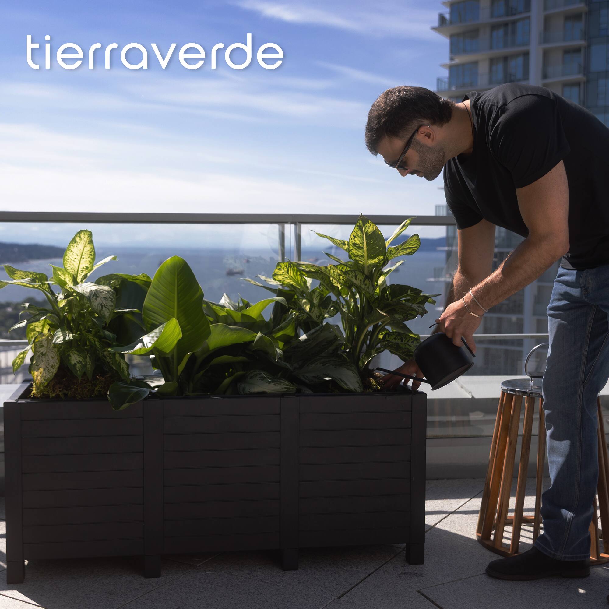 Tierra Verde 17 Inch x 48 Inch Raised Garden Trough Box for Patio or ...