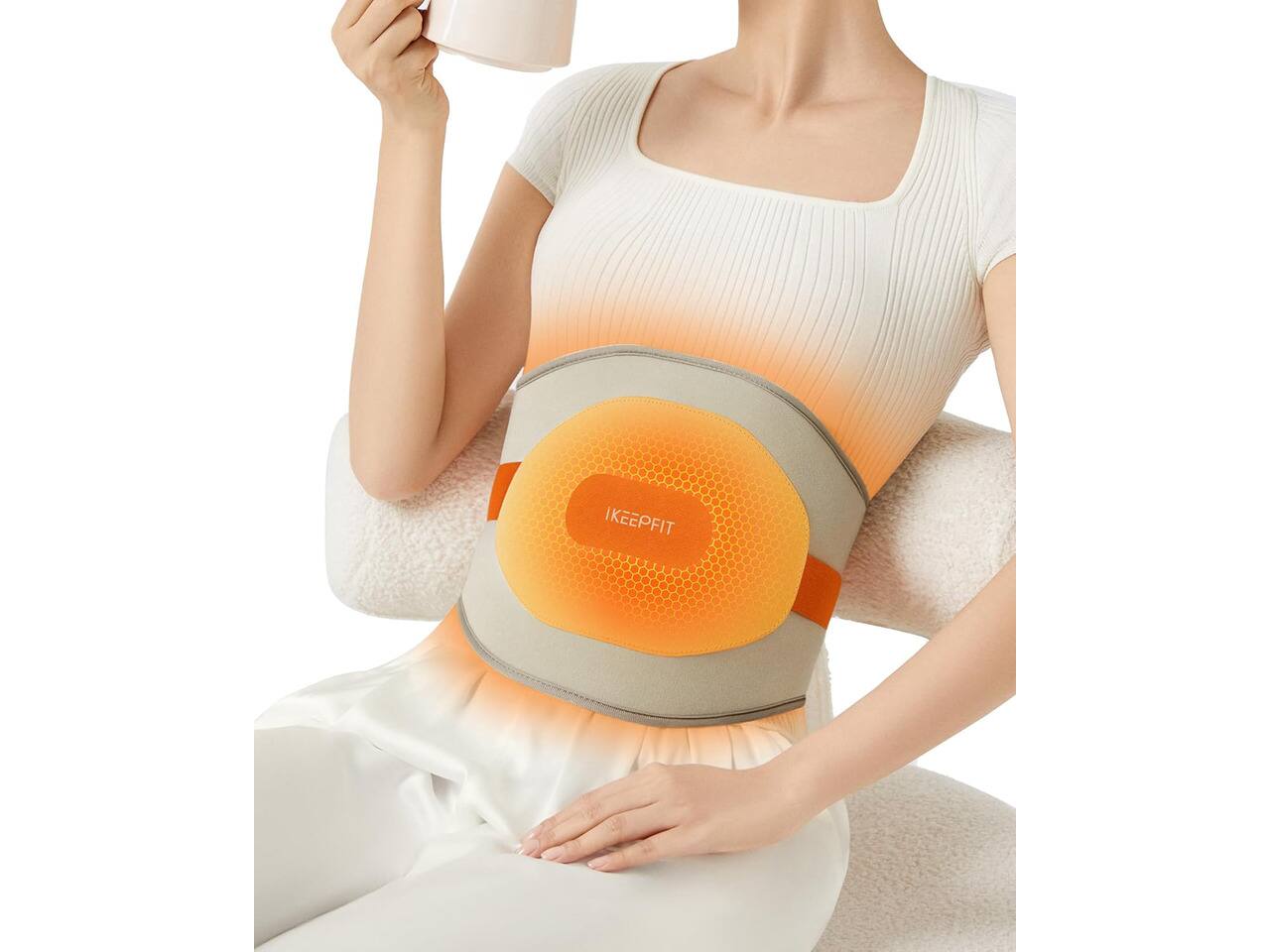 IKEEPFIT Portable Heating Pad for Back, Cordless Wearable Heat Belt ...