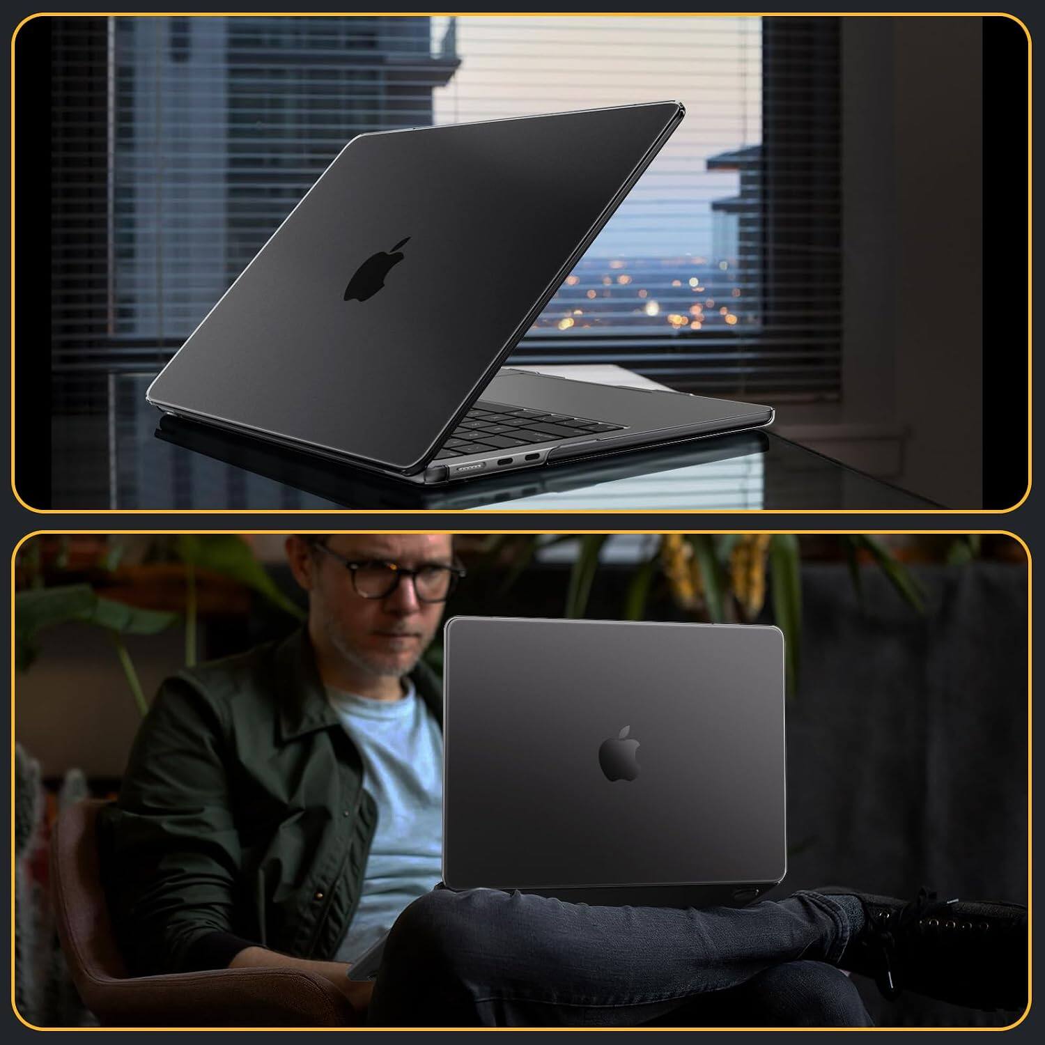 Alt View 2. Fintie - Hard Shell Case for MacBook Air 13.6 Inch M2 M3 M4 M5 Chip A3449 A3240 A3113 A2681 (2022-2026 Release) Snap On Cover - Frost Black.