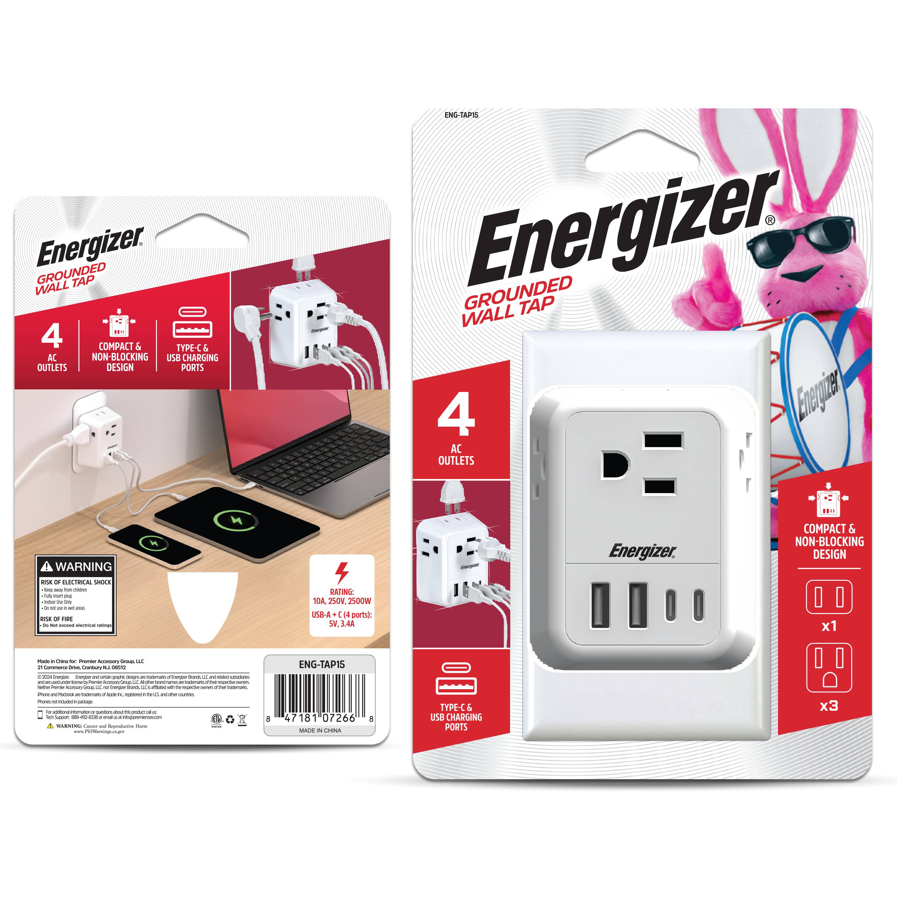Energizer  
GROUNDED WALL TAP  

4 AC OUTLETS  
COMPACT & NON-BLOCKING DESIGN  
TYPE-C & USB CHARGING PORTS  

WARNING  
RISK OF ELECTRIC SHOCK  
Do not immerse in water.  
Do not use if damaged.  
Do not use if damaged.  
Do not use if damaged.  
Do not use if damaged.  
Do not use if damaged.  
Do not use if damaged.  
Do not use if damaged.  
Do not use if damaged.  
Do not use if damaged.  
Do not use if damaged.  
Do not use if damaged.  
Do not use if damaged.  
Do not use if damaged.  
Do not use if damaged.  
Do not use if damaged.  
Do not use if damaged.  
Do not use if damaged.  
Do not use if damaged.  
Do not use if damaged.  
Do not use if damaged.  
Do not use if damaged.  
Do not use if damaged.  
Do not use if damaged.  
Do not use if damaged.  
Do not use if damaged.  
Do not use if damaged.  
Do not use if damaged.  
Do not use if damaged.  
Do not use if damaged
