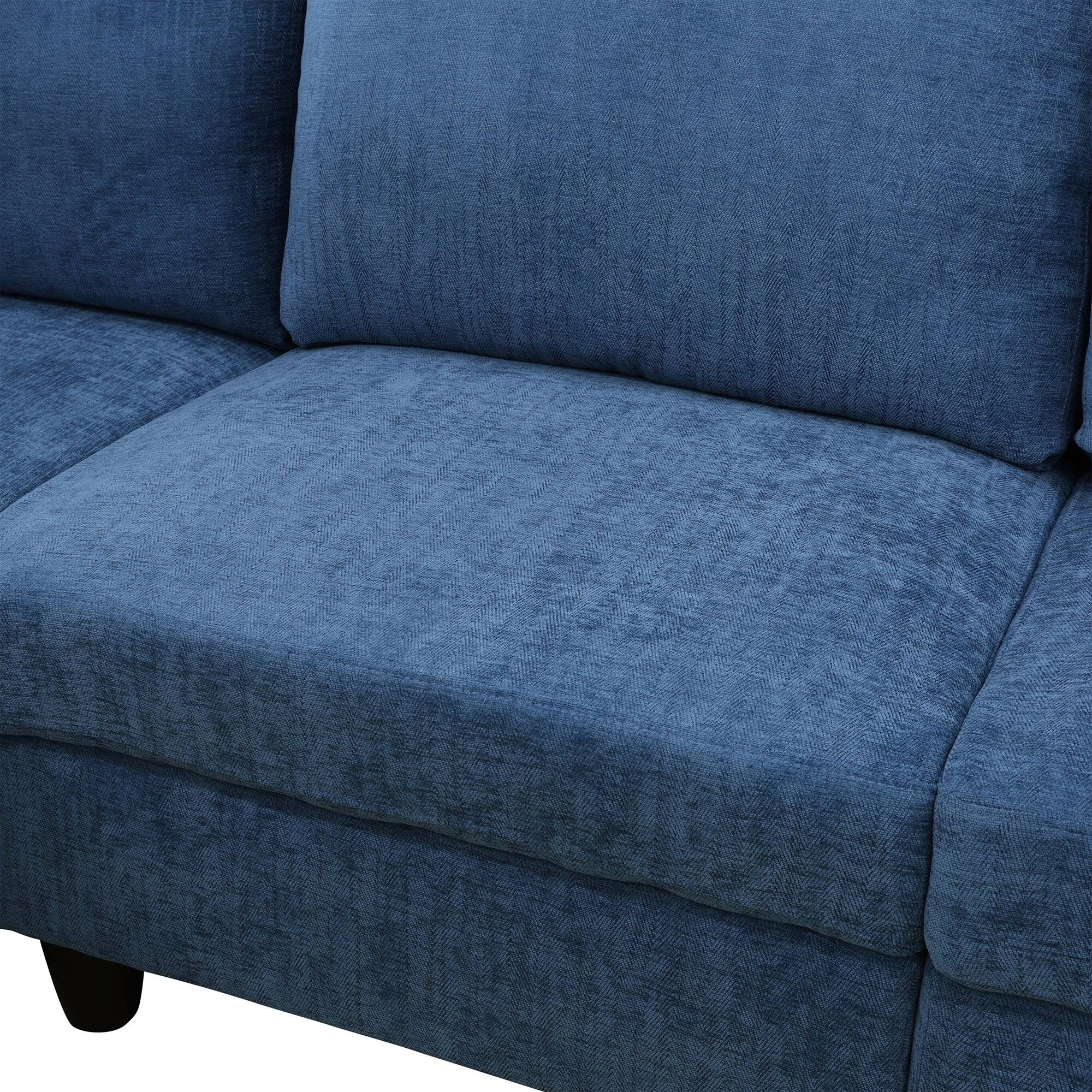 Alt View 10. Boyel Living - 8 Piece Modular Corduroy Sofa Set Movable DIY Sectional - Denim Blue.