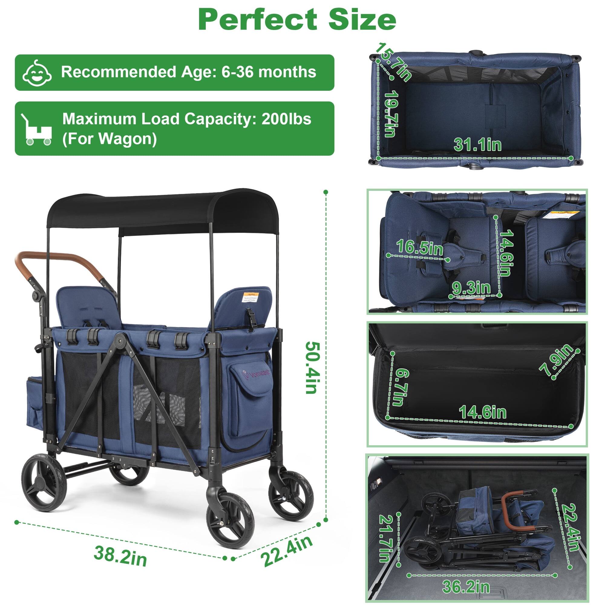 Perfect Size  
Recommended Age: 6-36 months  
Maximum (For Wagon) Load Capacity: 200lbs  
15.7in  
19.7in  
31.1in  
16.5in  
14.6in  
9.3in  
50.4in  
6.7in  
14.6in  
38.2in  
22.4in  
21.7in  
36.2in  
7 9in 22.4in