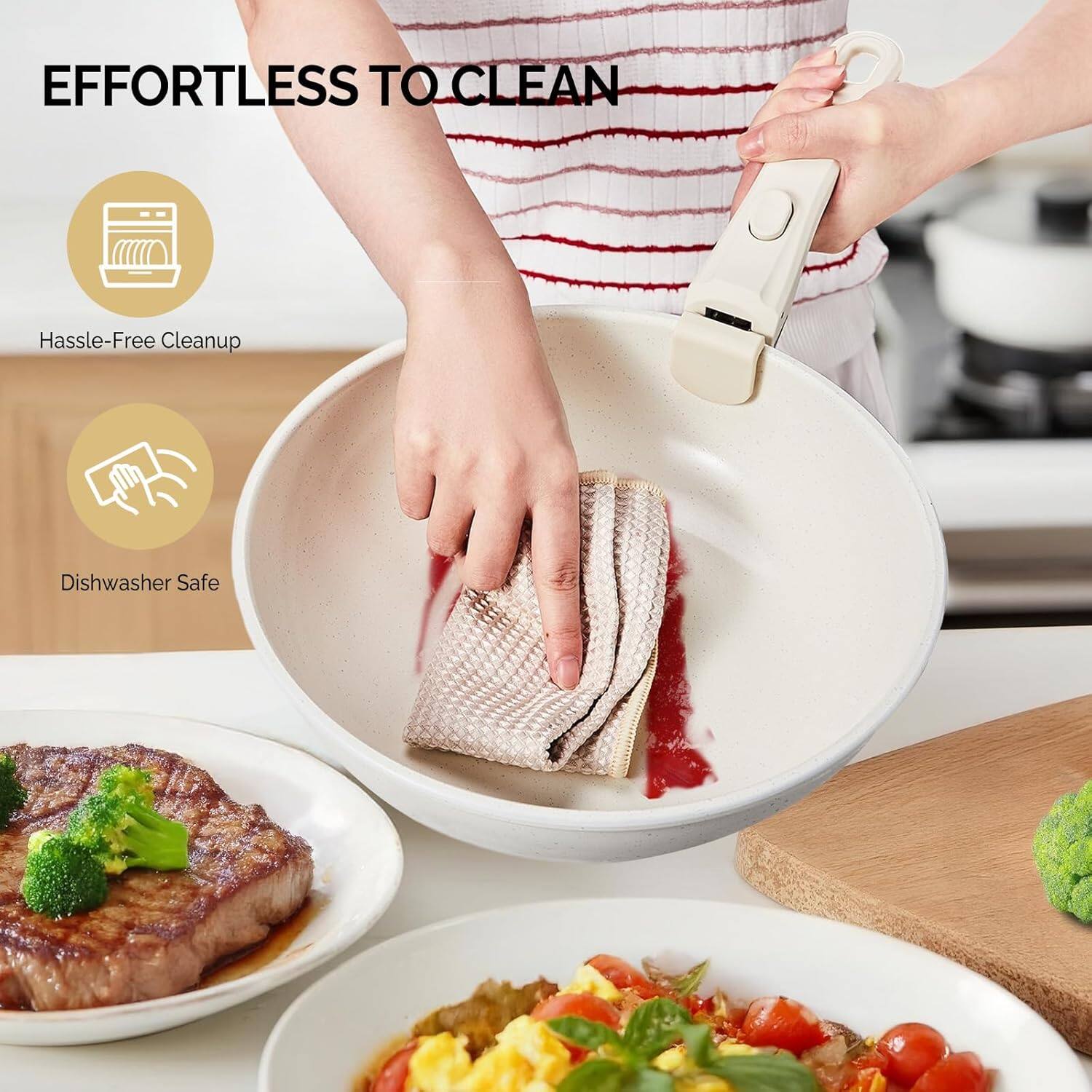 EFFORTLESS TO CLEAN  
Hassle-Free Cleanup  
Dishwasher Safe
