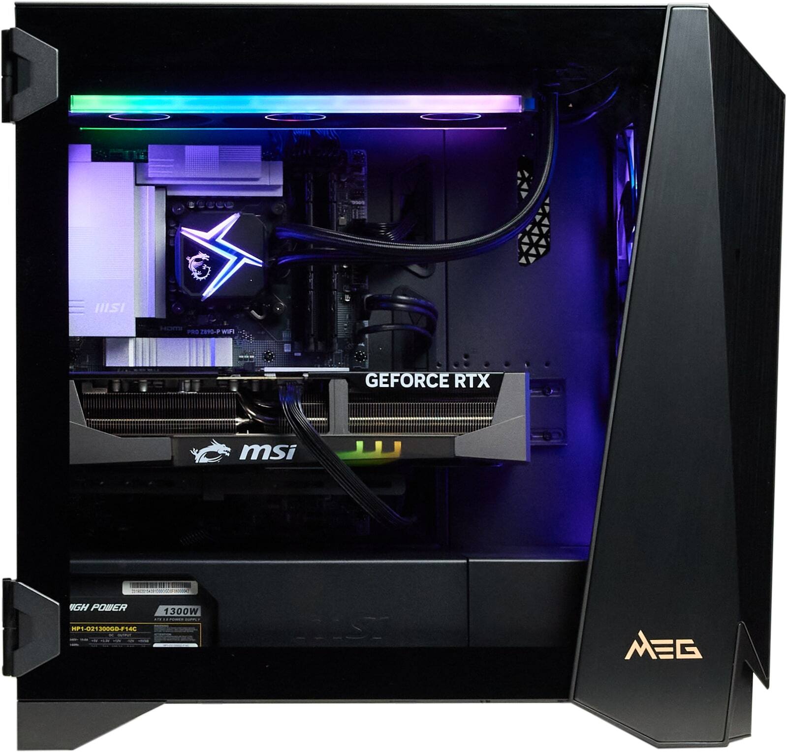 The text on the image reads:

"HISI PRS ZOP Ww 0V9 GEFORCE RTX msi GH POWER 1300W HP1-02130000F140 12-S MEG"

The corrected text should be:

"HISI PRS ZOP Ww 0V9 GEFORCE RTX msi GH POWER 1300W HP1-02130000F140 12-S MEG"