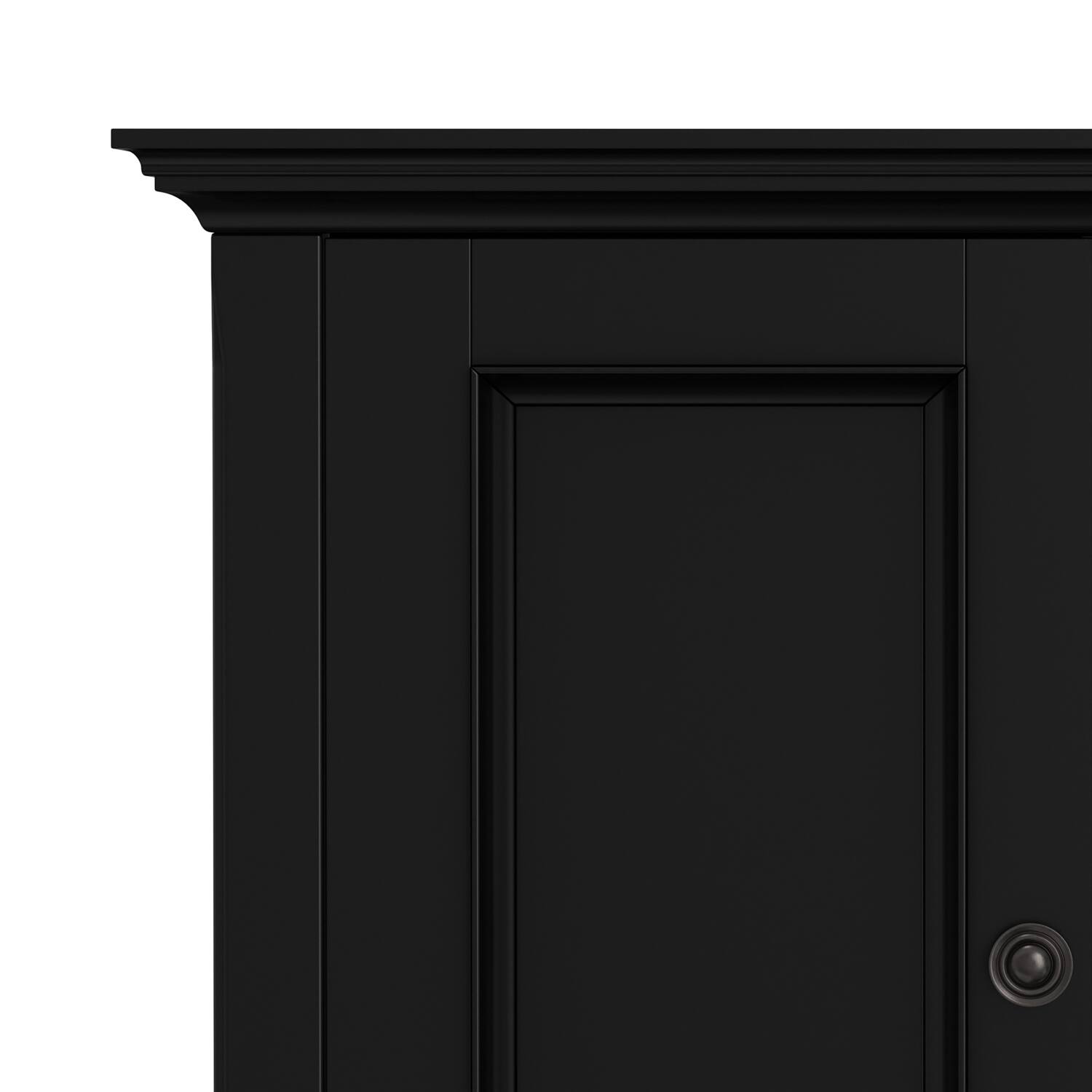 Alt View 6. Simpli Home - Amherst 32 inch Wide Solid Wood Transitional Low Storage Cabinet in Black - Black.