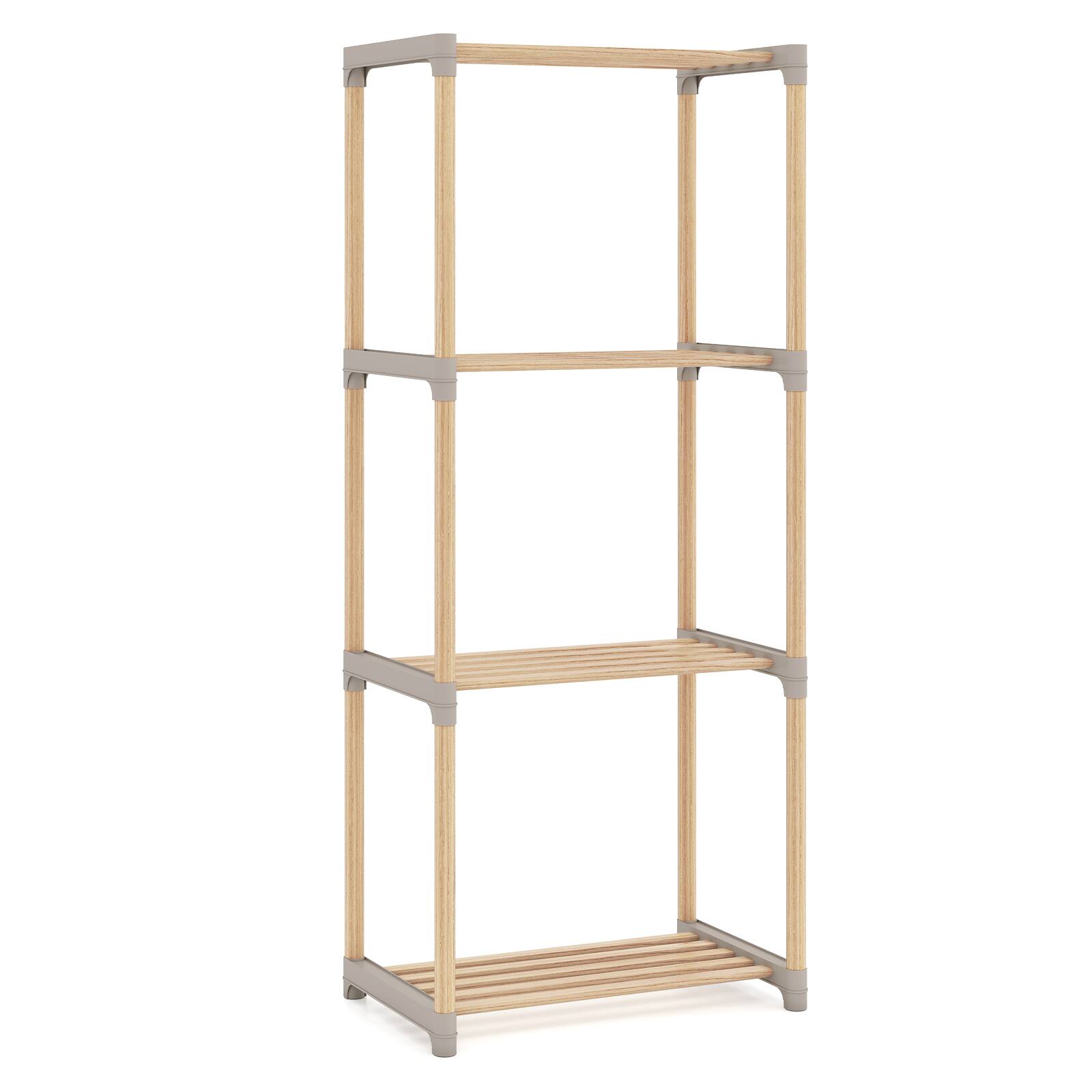 Alt View 7. Gymax - Gymax 4-Tier Bookshelf w/Open Shelves Freestanding Storage Organizer for Home Office - Grey.